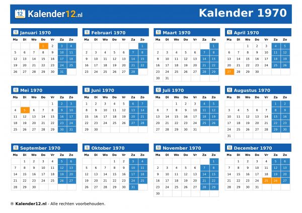 Kalender 1970