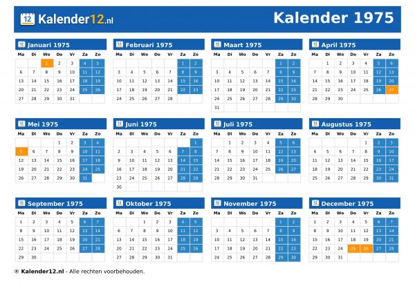 Kalender 1975