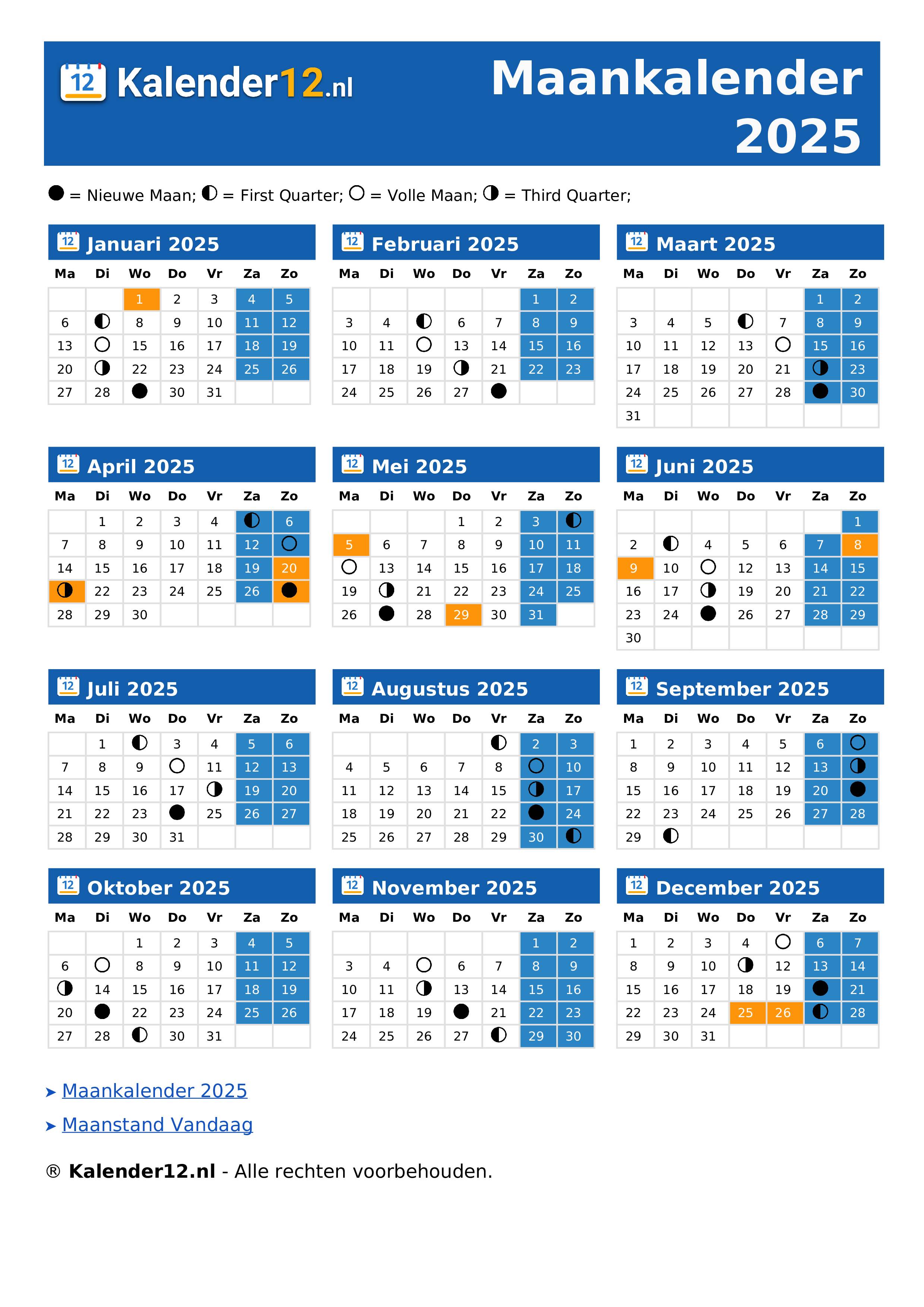 Maankalender 2025